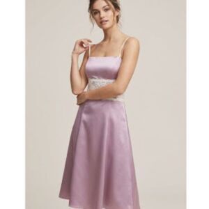 Wtoo by Watters Lilac Pink Satin Lace Waist Formal Bridesmaid Prom Dress Size 8⁠